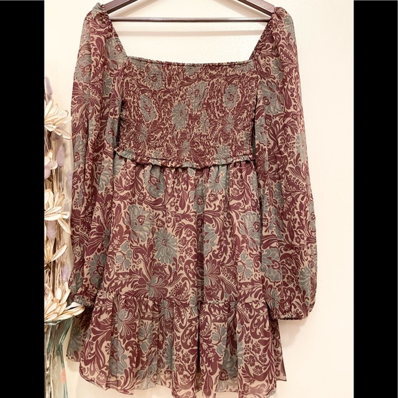 Wilfred Tempest Mini Dress  Sandy Bge/Spc Burgundy - Picture 5 of 11